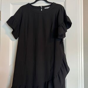 Black Ruffle Hem Dress Collective Concepts Black Ruffle Sleeve Dress – Size M